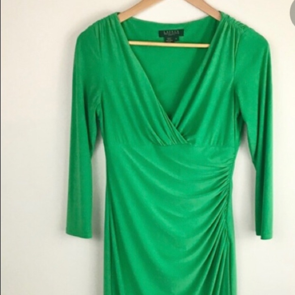 Ralph Lauren emerald green wrap dress